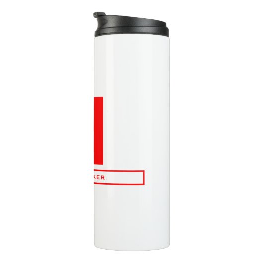 Bouteilles Isothermes Monogramme moderne Professionnel Nom simple Rouge  (Tourné sur la droite)