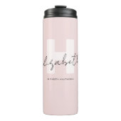 Bouteilles Isothermes Monogramme moderne Script Girl Blush rose initial (Devant)