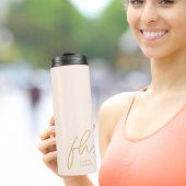 Bouteilles Isothermes Monogramme moderne Script minimal Blush Gold Initi