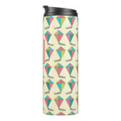 Bouteilles Isothermes Monogramme Motif de cerf-volant rétro coloré (Tourné sur la droite)