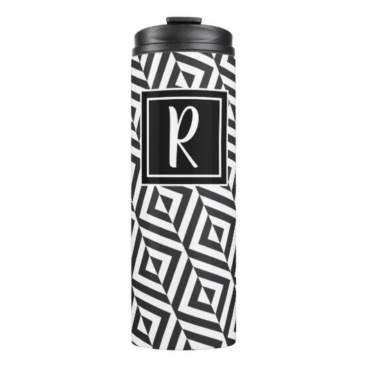 Bouteilles Isothermes Monogramme Motif Diamant noir et blanc (Devant)