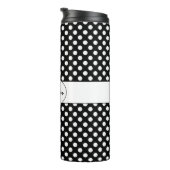 Bouteilles Isothermes Monogramme motif pois noir et blanc tendance (Tourné sur la droite)