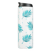 Bouteilles Isothermes Monogramme motif turquoise de palme tropicale feui (Tourné sur la droite)