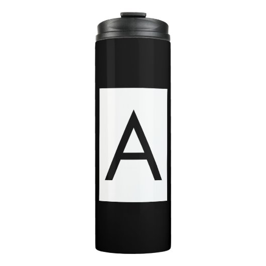 Bouteilles Isothermes Monogramme noir blanc Lettre initiale Plaque moder (Devant)