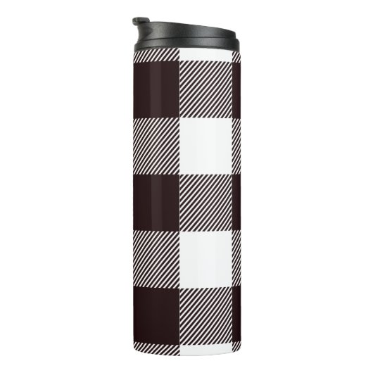 Bouteilles Isothermes Monogramme noir et blanc En vichy Motif plat (Tourné sur la droite)