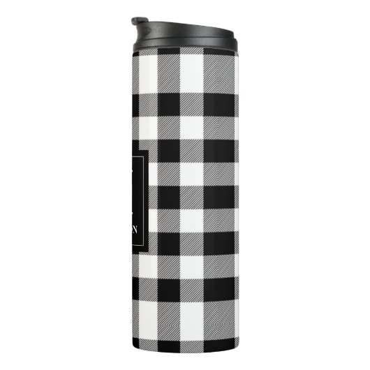 Bouteilles Isothermes Monogramme noir et blanc Plaid de buffle (Tourné sur la droite)