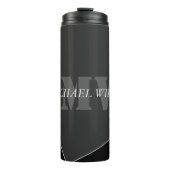 Bouteilles Isothermes Monogramme noir gris artistique moderne (Devant)