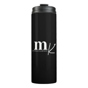 Bouteilles Isothermes Monogramme noir minimaliste moderne