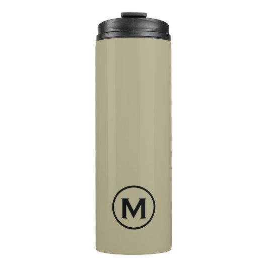 Bouteilles Isothermes Monogramme noir minimaliste vert Sage Travel Mug (Devant)