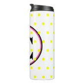 Bouteilles Isothermes Monogramme noir rose Pois jaune (Tourné sur la droite)