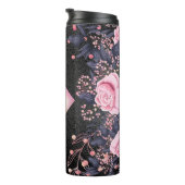 Bouteilles Isothermes Monogramme noir ROSEGOLD rose Parties scintillant  (Tourné sur la droite)