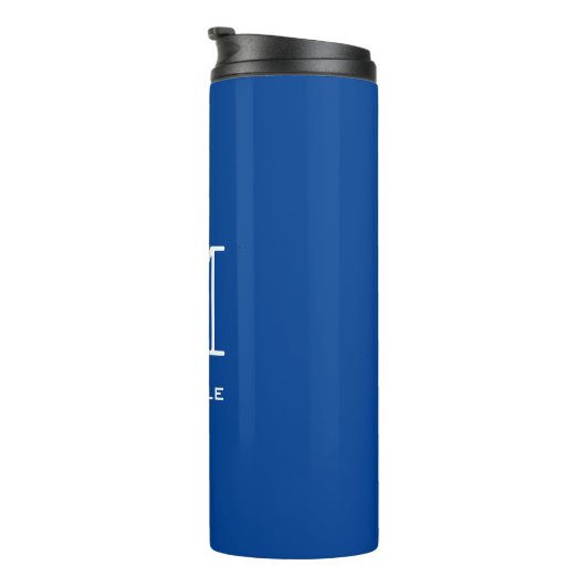Bouteilles Isothermes Monogramme Nom initial Bleu profond Unique Minimal (Tourné sur la droite)