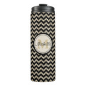 Bouteilles Isothermes Monogramme Or Chevron Argent Classique (Devant)