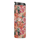 Bouteilles Isothermes Monogramme orange rose floral (Tourné sur la droite)