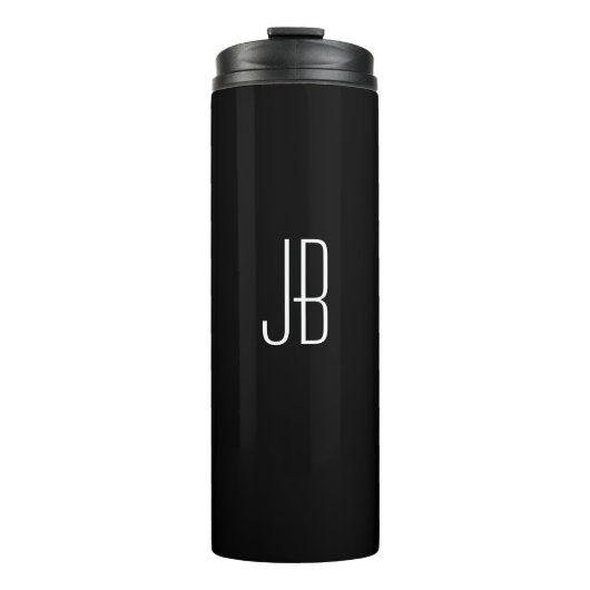 Bouteilles Isothermes Monogramme ou nom blanc simple en noir (Devant)