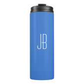 Bouteilles Isothermes Monogramme ou nom blanc simple sur bleu (Devant)