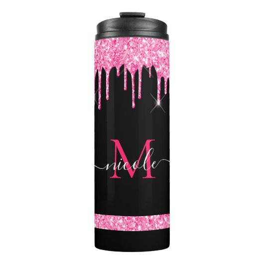 Bouteilles Isothermes Monogramme Parties scintillant à séchage rose chau (Devant)