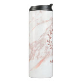 Bouteilles Isothermes Monogramme personnalisé en marbre rose (Tourné sur la gauche)