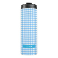 Monogramme personnalisé En vichy bleu bébé