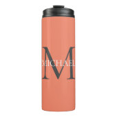 Bouteilles Isothermes Monogramme personnalisé et nom rose clair (Devant)