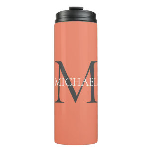Bouteilles Isothermes Monogramme personnalisé et nom rose clair