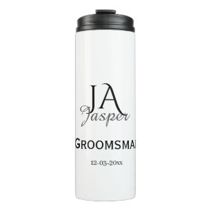Bouteilles Isothermes Monogramme personnalisé garçon d'honneur nom date