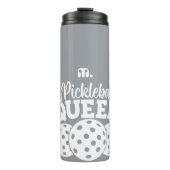 Bouteilles Isothermes Monogramme personnalisé gris Pickball Queen (Devant)