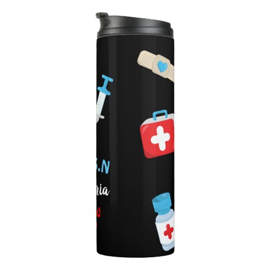Bouteilles Isothermes Monogramme personnalisé Infirmière Art Design Drôl (Tourné sur la droite)
