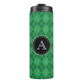 Bouteilles Isothermes Monogramme personnalisé Vert Voyage Coffee Tumbler (Devant)