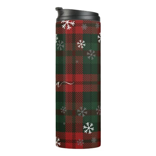 Bouteilles Isothermes Monogramme plaqué Snowflakes Script Nom rustique (Tourné sur la droite)