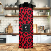Bouteilles Isothermes Monogramme Poster de animal léopard rouge gras