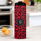 Bouteilles Isothermes Monogramme Poster de animal léopard rouge gras