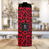 Bouteilles Isothermes Monogramme Poster de animal léopard rouge gras