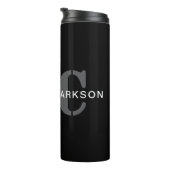 Bouteilles Isothermes Monogramme professionnel moderne noir et blanc (Tourné sur la droite)