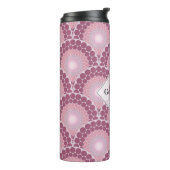 Bouteilles Isothermes Monogramme Radiant Rose Dusky Rose Dot Mandala (Tourné sur la gauche)