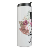 Bouteilles Isothermes Monogramme rose boho girly floral initiale L (Tourné sur la gauche)