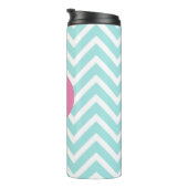 Bouteilles Isothermes Monogramme rose chevron bleu clair tendance (Tourné sur la droite)