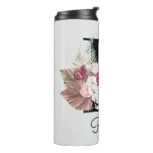 Bouteilles Isothermes Monogramme Rose Floral Initiale R (Tourné sur la gauche)