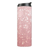 Bouteilles Isothermes Monogramme Rose or Confetti Sparkle Bokeh (Tourné sur la gauche)