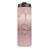 Bouteilles Isothermes Monogramme Rose Parties scintillant or Drift Blush (Devant)