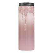 Bouteilles Isothermes Monogramme Rose Parties scintillant or Drift Blush (Dos)