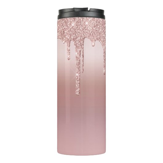 Bouteilles Isothermes Monogramme Rose Parties scintillant or Drift Blush (Dos)