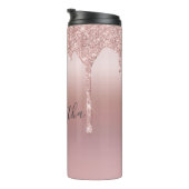 Bouteilles Isothermes Monogramme Rose Parties scintillant or Drift Blush (Tourné sur la droite)