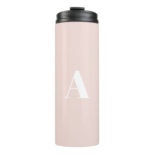 Bouteilles Isothermes Monogramme rose vif blanc chic (Devant)