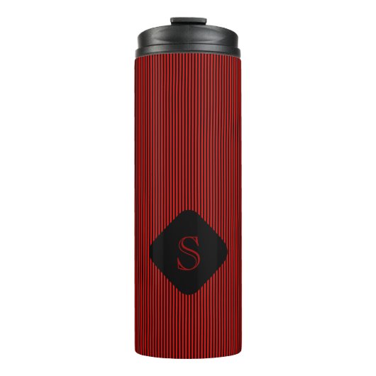 Bouteilles Isothermes Monogramme rouge et noir de fines bandes verticale (Devant)