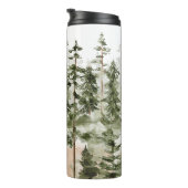 Bouteilles Isothermes Monogramme Russe Aquarelle Forêt verte (Tourné sur la droite)
