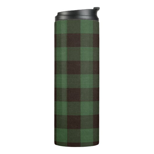 Bouteilles Isothermes Monogramme rustique vert et noir de bison plaqué (Tourné sur la gauche)