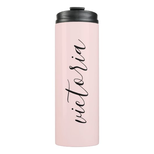 Bouteilles Isothermes Monogramme Script Blush Pink Thermo Tumbler (Devant)