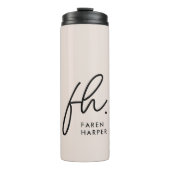 Bouteilles Isothermes Monogramme Script Moderne Design Simple Blush Rose (Devant)