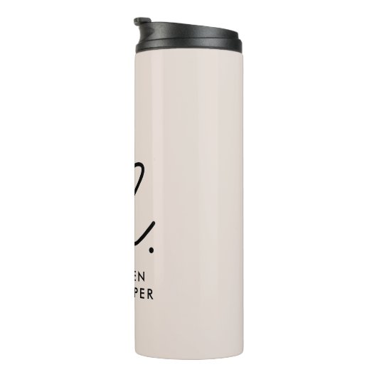 Bouteilles Isothermes Monogramme Script Moderne Design Simple Blush Rose (Tourné sur la droite)